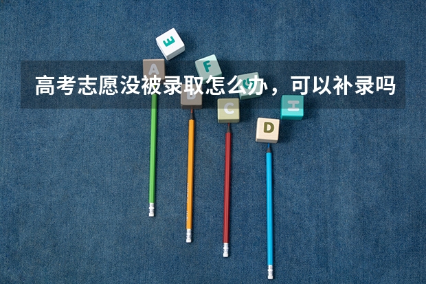 高考志愿没被录取怎么办，可以补录吗？