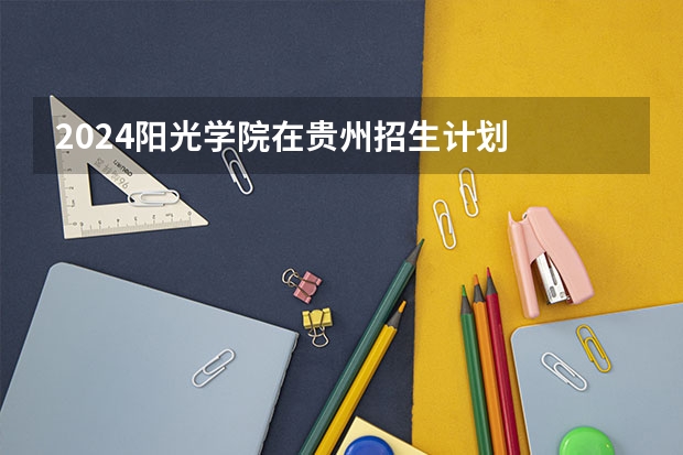 2024阳光学院在贵州招生计划