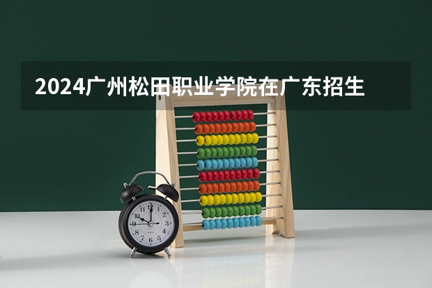 2024广州松田职业学院在广东招生计划