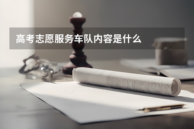 高考志愿服务车队内容是什么
