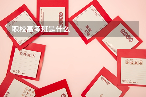 职校高考班是什么