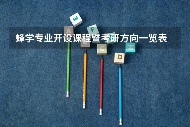蜂学专业开设课程暨考研方向一览表