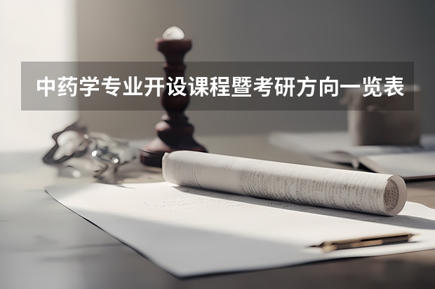中药学专业开设课程暨考研方向一览表