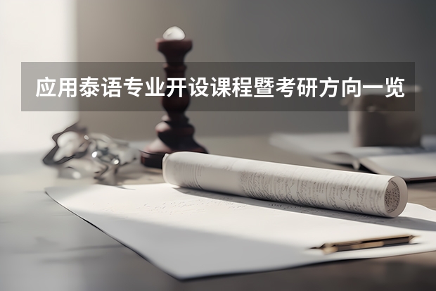 应用泰语专业开设课程暨考研方向一览表