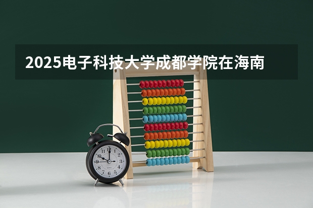 2025电子科技大学成都学院在海南招生计划预测