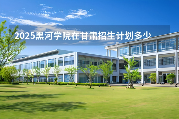 2025黑河学院在甘肃招生计划多少人